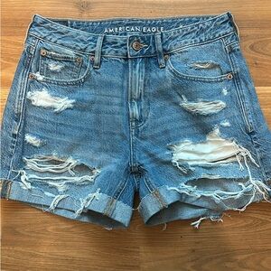 American Eagle Outfitters Blue Jean Shorts Distressed Casual